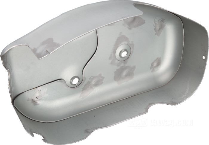 Cover by The Cyclery; for Oil pump; fits V models 1934-1935; steel, primer-coated; replaces OEM HD 740-34; gross weight: 620 g