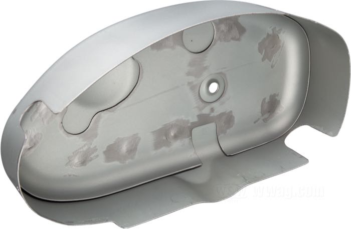 Cover by The Cyclery; for Oil pump; fits V models 1930-early 1931; steel, bare; replaces OEM HD 721-30; gross weight: 799 g