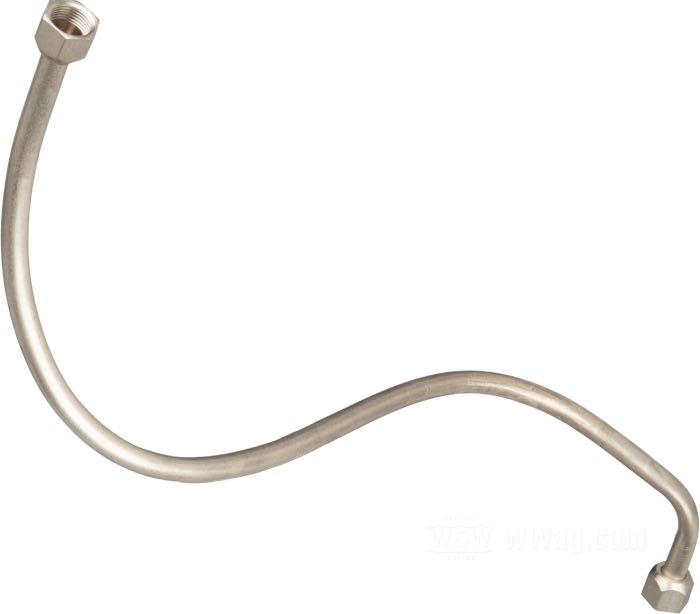 Oil line by Strange Bird; fits IOE models late 1922-1929; feed; steel, nickel-plated; replaces OEM HD 3571-15; USA; gross weight: 140 g
