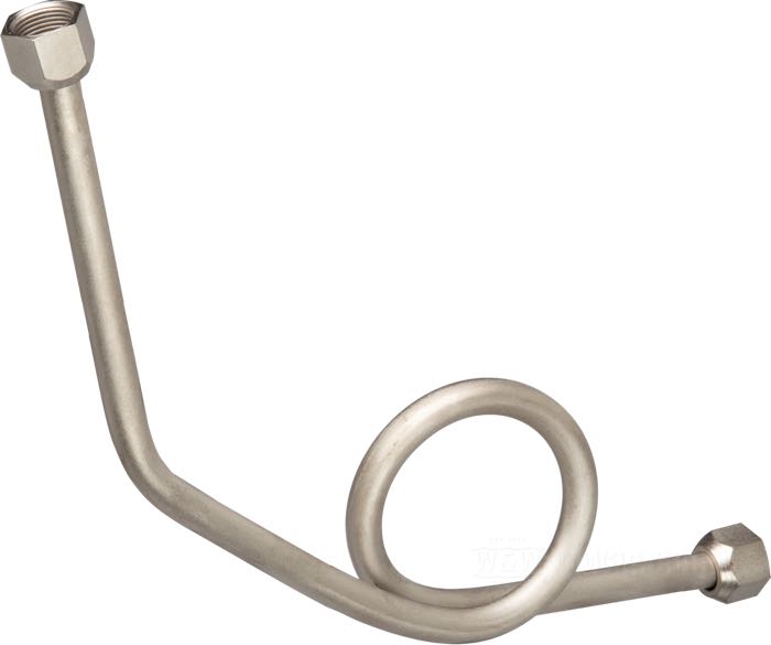 Oil line by Strange Bird; fits IOE models late 1927-1929; hand pump; steel, nickel-plated; replaces OEM HD 3572-27; USA; gross weight: 120 g