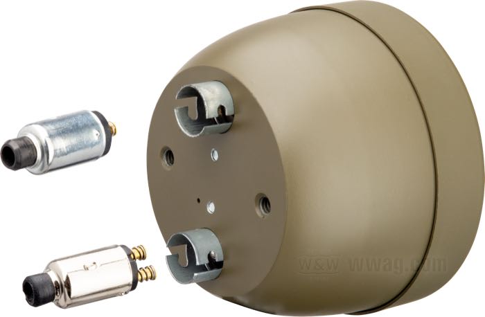 Plug by Samwel Supplies; for Blackout Taillights WLA 1940-1941; double contact; steel / plastic / rubber / brass; replaces OEM HD 5078-42; gross weight: 10.8 g