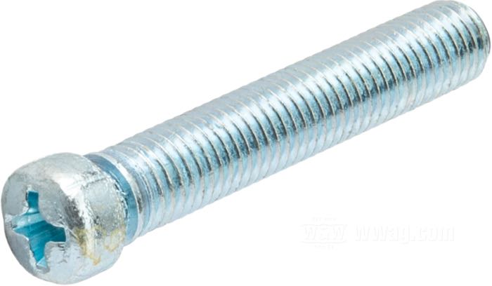 Vite regolazione; per Scodella di fissaggio; atto per FLH late 1971-early 1975; acciaio, zincato; lunghezza: 1-3/4”; testa a calotta a croce; filettatura: 1/4”-28; rimpiazza OEM HD 67724-71; peso lordo: 9.4 g