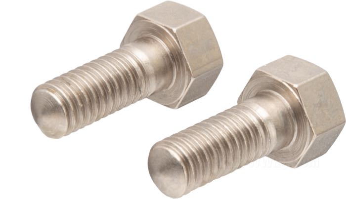 Viti di Competition Distributing; per Piastra forcella; atto per Singles 1909-1918, all twins 1912-1928, F/FD 1929; acciaio, CAD (procedimento ZnNi), altezza testa: 8 mm; lunghezza: 7/8”; filettatura: 5/16”-18; rimpiazza OEM HD 2655-12; U.S.A.; peso lordo: 30 g