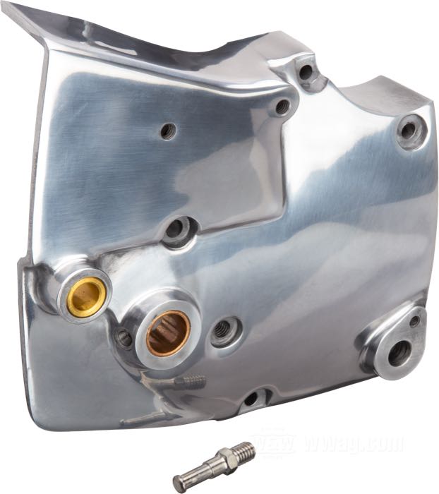 Sprocket cover; fits 4-Speed Sportster 1979; Kickstart and E-Start; cast aluminum, polished; replaces OEM HD 34888-79; gross weight: 1.01 kg