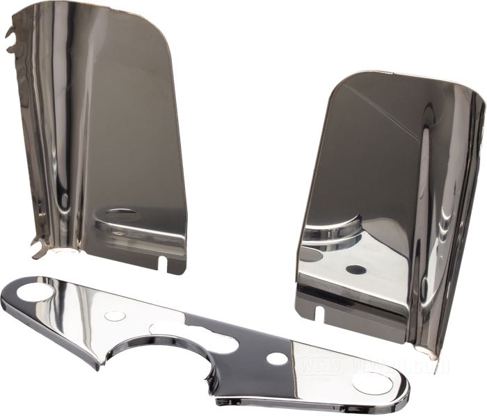 Covers; for Hydraulic fork; fits Hydra Glide 1949; 4 pieces; stainless steel, polished; replaces OEM HD 46273-49, 46283-49, 46281-49, and 45740-49; gross weight: 700 g