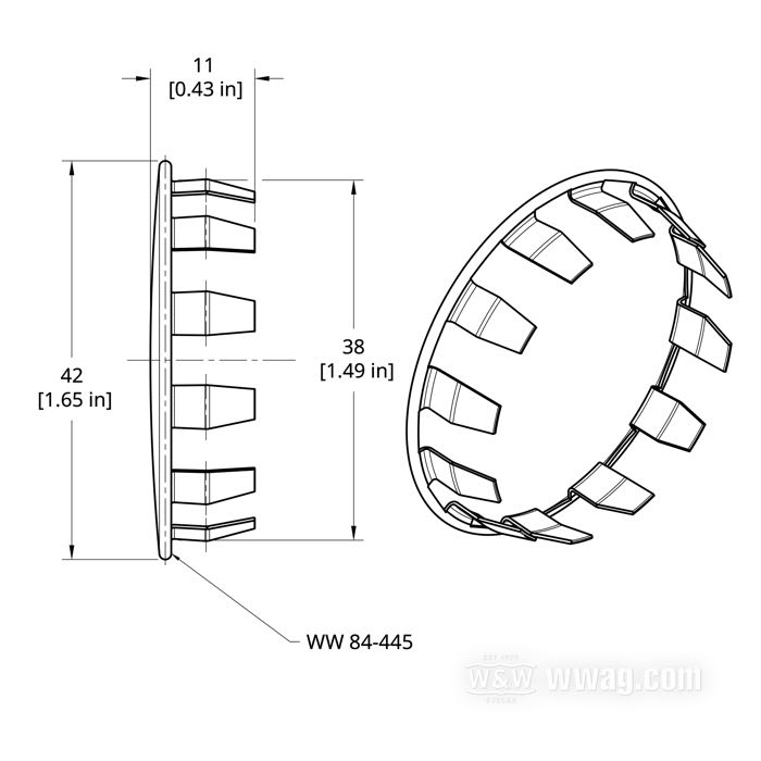 Bouchon; acier, chromé; Ø extér.: 42 mm; Ø intér.: 38 mm; remplace OEM HD 67859-90; poids brut: 9 g