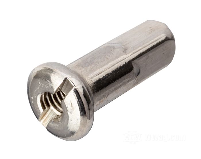 Nipplo da raggio; lungh. standard; acciaio inox, lucidato; lunghezza: 22 mm; Ø 7.1 mm; filettatura: 8G-32; peso lordo: 10 g