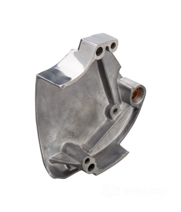 Sprocket cover; fits 4-Speed Sportster 1971-1976; Kickstart and E-Start; cast aluminum, polished; replaces OEM HD 34871-71; gross weight: 550 g
