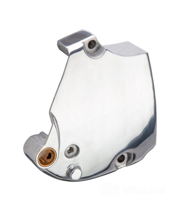 Sprocket cover; fits 4-Speed Sportster 1971-1976; Kickstart and E-Start; cast aluminum, polished; replaces OEM HD 34871-71; gross weight: 550 g