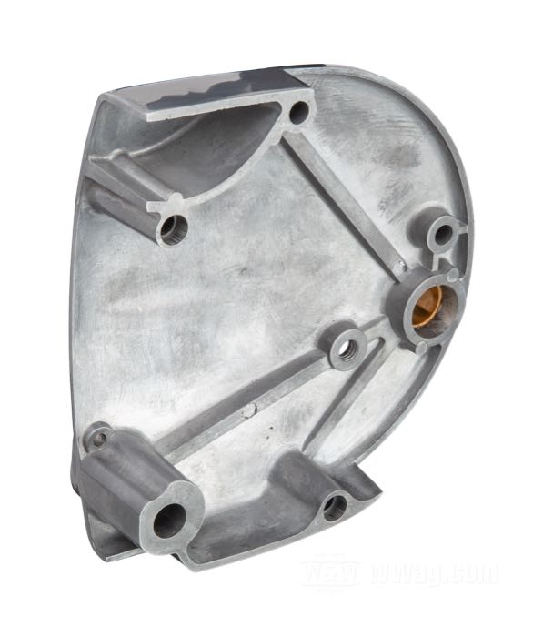 Sprocket cover; fits 4-Speed Sportster 1977-1978; Kickstart; cast aluminum, polished; replaces OEM HD 34872-77; gross weight: 560 g