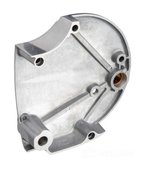 Sprocket cover; fits 4-Speed Sportster 1977-1978; Kickstart and E-Start; cast aluminum, polished; replaces OEM HD 34870-75A; gross weight: 530 g