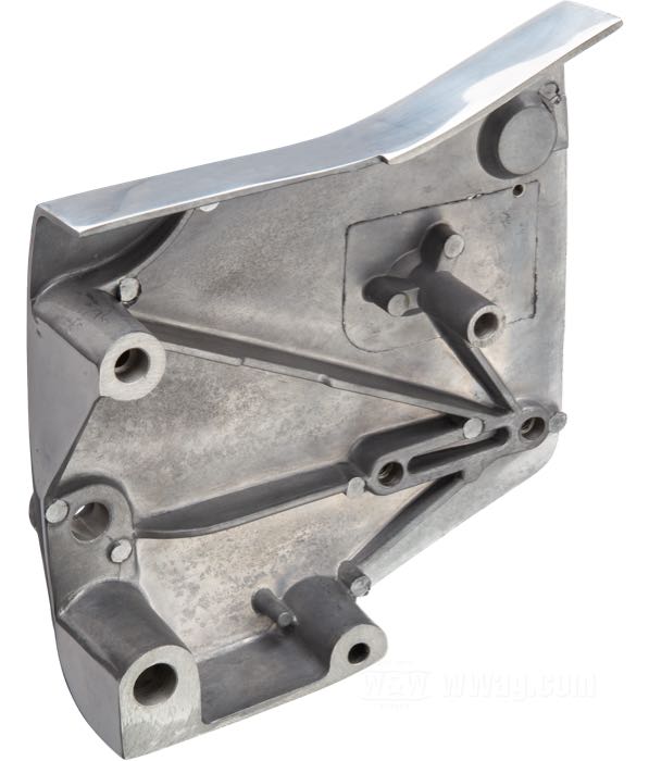 Sprocket cover; fits 4-Speed Sportster 1981-1990; E-Start; cast aluminum, polished; replaces OEM HD 34918-81B; gross weight: 780 g