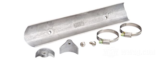 Deflector de calor de Fork; aluminio fundido; largo: 28.5 cm; con abrazaderas; Japón; peso bruto: 240 g