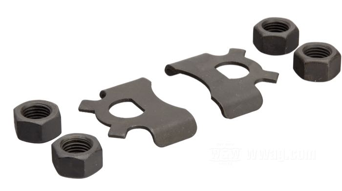 Biscottini; per forcelle Springer Classic e I-Beam; atto per 45 cui/750cc 1930-1952 (ecc. Servi-car 1941→ and WLC); acciaio, parkerizzato, con ingrassatori a testa tonda 1939→; con anelli bloccaggio con nasello; rimpiazza OEM HD 45661-30; Europa; peso lordo: 1.05 kg