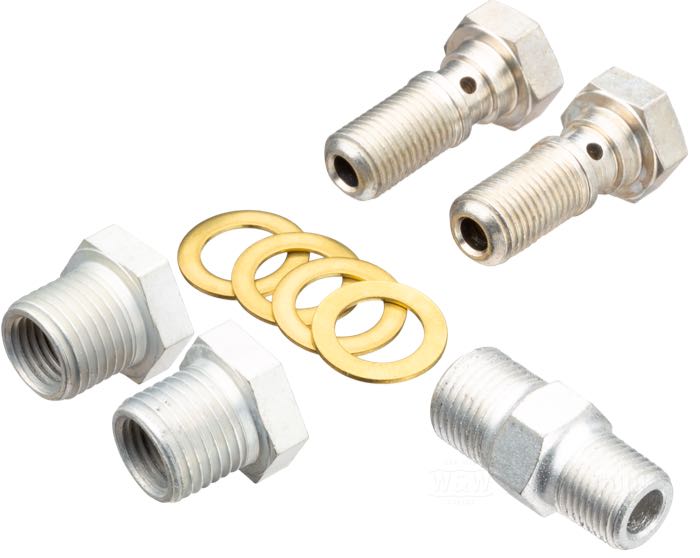Raccordo condotto olio di Colony; per Alloggiamenti bilancieri / Coperchio distribuzione; atto per Knucklehead 1936-1941; acciaio, CAD (procedimento ZnNi); rimpiazza OEM HD 63578-36, 25235-36, 17325-36 e 6440; U.S.A.; peso lordo: 80 g