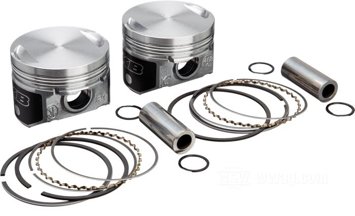 Kolben von KB Performance Pistons; passend für Evolution Sportster 1986-2008; Aluminium; Über-/Untermaß: +0.020 ”; Hub: 3-13/16 ”; Bohrung (Nennmaß): 3 ”; 883 cm³; Kompression: 9:1; USA; Bruttogewicht: 912.4 g