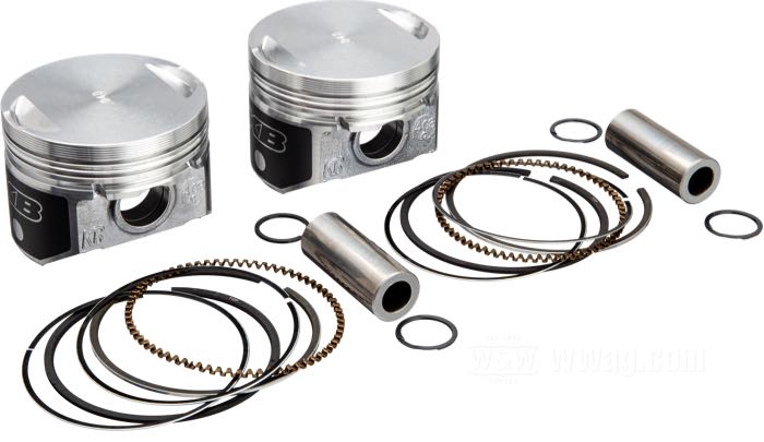 Pistones de KB Performance Pistons; apropiado para Evolution Sportster 1986-2008; aluminio; tamaño: +0.040 ”; Recorrido: 3-13/16 ”; diámetro nominal: 3 ”; 883 cm³; compresión: 9:1; EE. UU.; peso bruto: 925.8 g