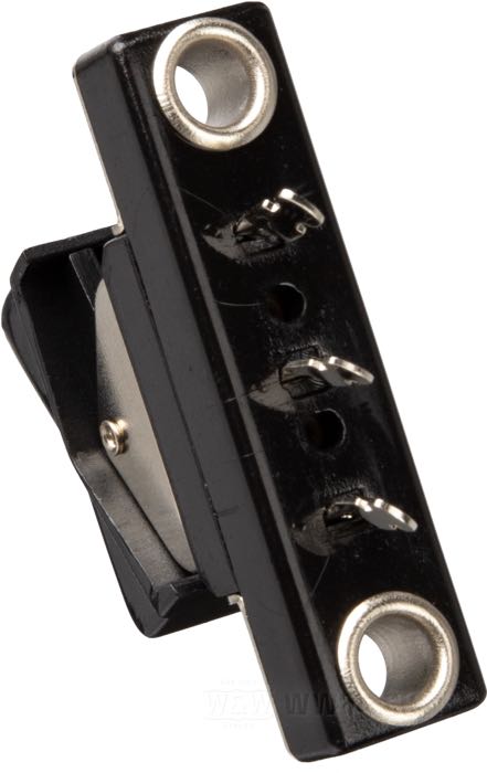Commutatore basculante; per avviamento e lo spegnimento del motore; atto per FL, FX, Sportster 1972-1981; destra; ottone / plastica, nero; rimpiazza OEM HD 71547-75A; peso lordo: 10 g