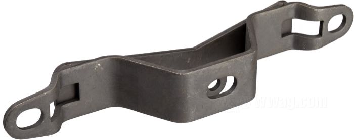 Supporto motore di Strange Bird; atto per Knucklehead 1940-1947; acciaio, nero, parkerizzato; Punto installazione: superiore; rimpiazza OEM HD 16853-38; peso lordo: 400 g