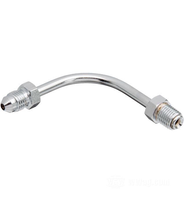 Fitting by Goodridge; steel, chrome-plated, 90°; connection thread: JIC 37°-3→3/8”-24 IF; gross weight: 30 g