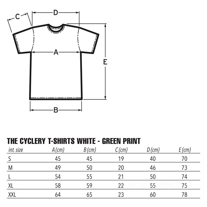T-shirt by The Cyclery; cotton 200 g/m², white; size: S; gross weight: 165.4 g