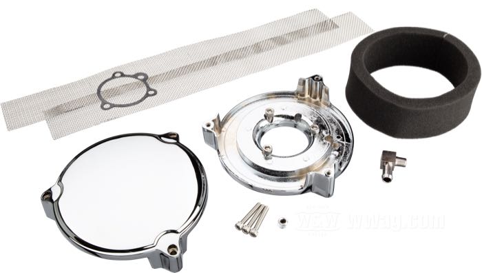 Filtre à air »Dragtron 2«; alu coulé, chromé; pour carburateurs Bendix; poids brut: 920 g