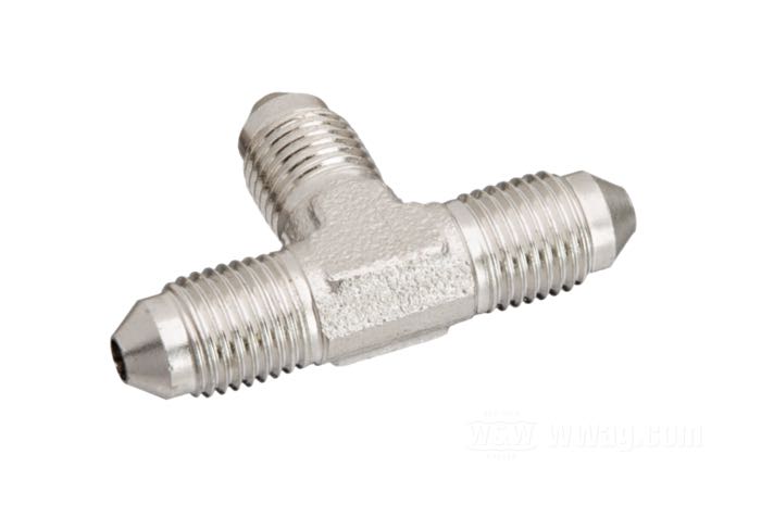 Fitting by Goodridge; stainless steel, T; connection thread: JIC 37°-3→2 x JIC 37°-3; gross weight: 30 g