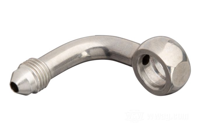 Fitting by Goodridge; stainless steel, 90°; Ø 3/8”; connection thread: JIC 37°-3→banjo; gross weight: 20 g