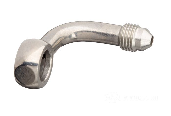 Fitting by Goodridge; stainless steel, 90°; Ø 3/8”; connection thread: JIC 37°-3→banjo; gross weight: 20 g