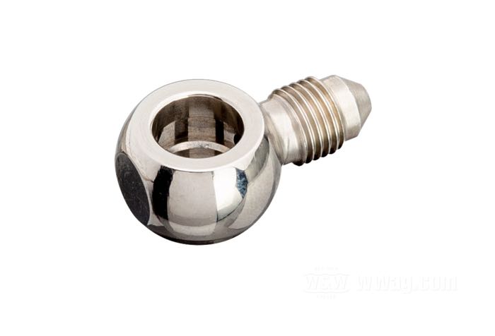 Fitting by Goodridge; stainless steel, straight short; Ø 3/8”; connection thread: JIC 37°-3→banjo; gross weight: 20 g