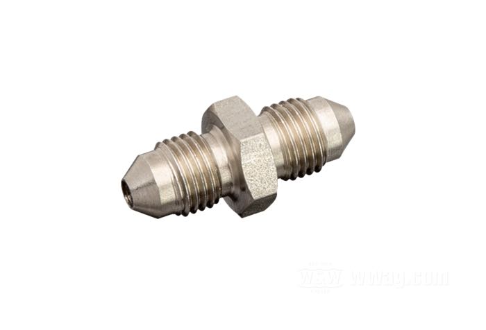 Fitting by Goodridge; stainless steel, straight; connection thread: JIC 37°-3→JIC 37°; gross weight: 20 g