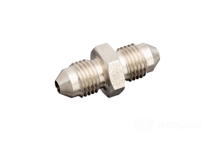 Fitting by Goodridge; stainless steel, straight; connection thread: JIC 37°-3→JIC 37°; gross weight: 20 g