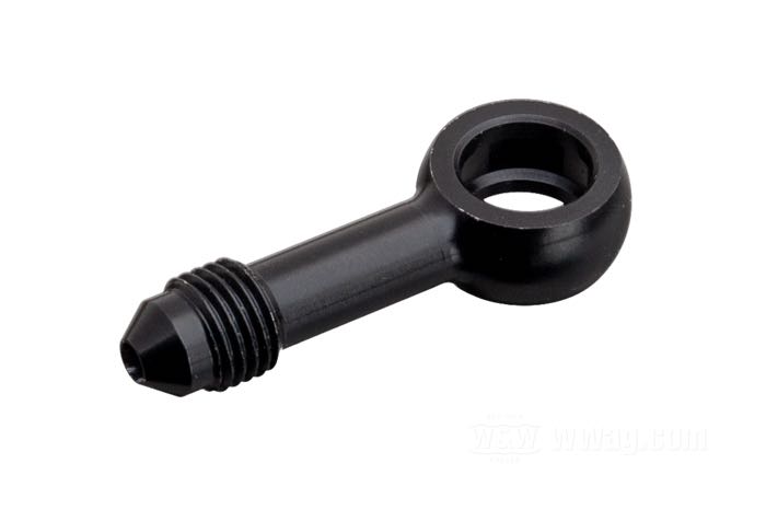 Fitting by Goodridge; aluminum, black, anodised, straight; Ø 3/8”; connection thread: JIC 37°-3→banjo; gross weight: 10 g