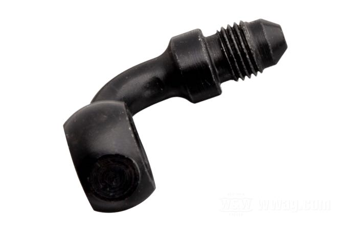 Raccord de Goodridge; acier, noir, parkerisé, 90°; Ø 7/16”; filet raccord: JIC 37°-3→banjo; poids brut: 20 g