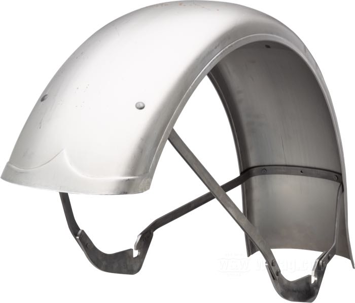 Garde-boue avant »Military« de The Cyclery; adaptable à OHV 1936, Big Twins 1937-1948, WLC 1942-1943, Servi-Car 1941-1957; acier, naturel, avec supports étroits (5/8”); remplace OEM HD 3702-41; Europe; poids brut: 3.3 kg