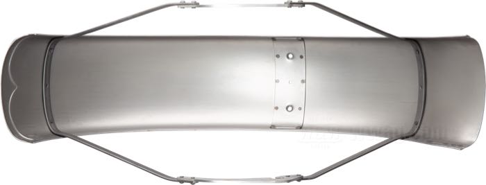 Garde-boue avant »Military« de The Cyclery; adaptable à OHV 1936, Big Twins 1937-1948, WLC 1942-1943, Servi-Car 1941-1957; acier, naturel, avec supports étroits (5/8”); remplace OEM HD 3702-41; Europe; poids brut: 3.3 kg