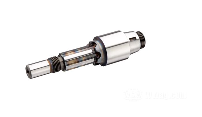 Pinion shaft by Jims; fits Sportster late 1981-1985; steel; replaces OEM HD 24005-80; gross weight: 400 g