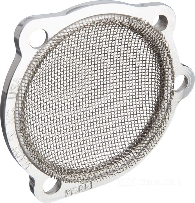 Tapa de carburador »Bristol Breather« de Prism Supply Co.; aluminio macizo / acero inoxidable, pulido; para carburadores CV; con piezas de montaje; EE. UU.; peso bruto: 80 g