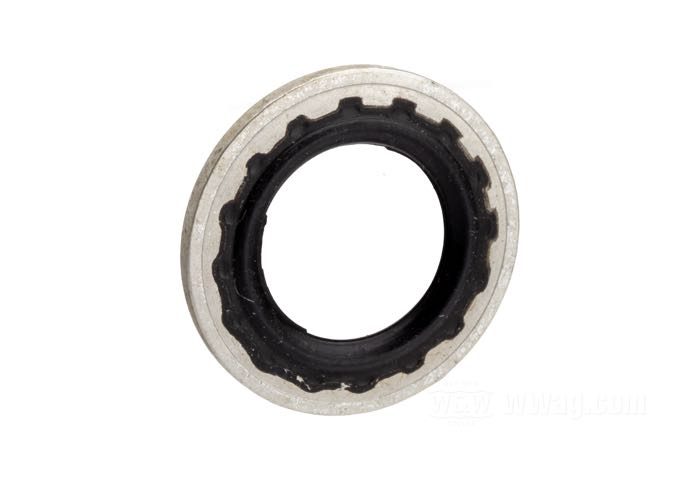Seal washer »Stat-O-Seal« by Goodridge; aluminum / synthetic rubber; ID x OD: 11.1 x 19.5 mm, 1.2 mm thick; for bolt: 7/16 ”; gross weight: 1 g