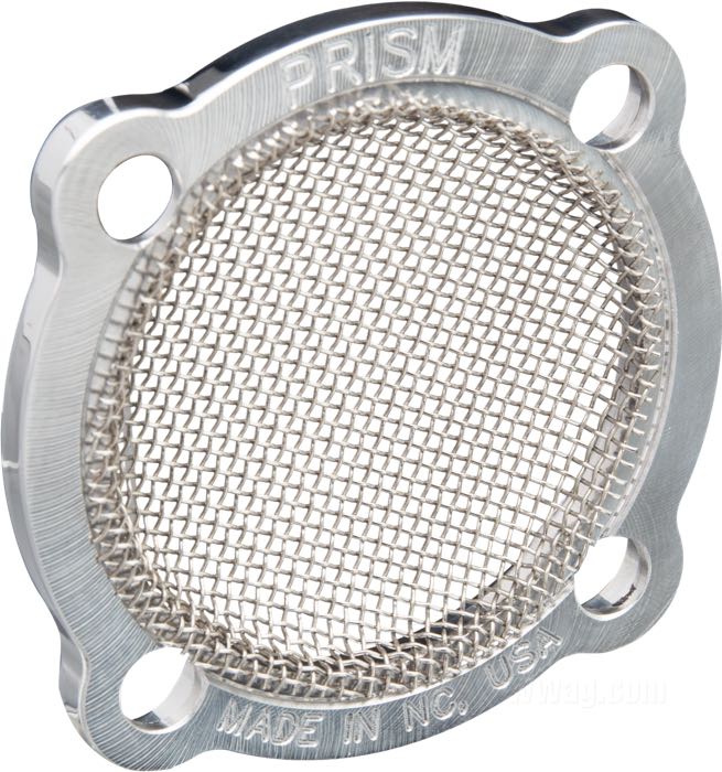 Coperchio carburatore »Bristol Breather« di Prism Supply Co.; alluminio billet / acciaio inox, lucidato; per carburatori Linkert serie M; con minuteria di montaggio; U.S.A.; peso lordo: 70 g