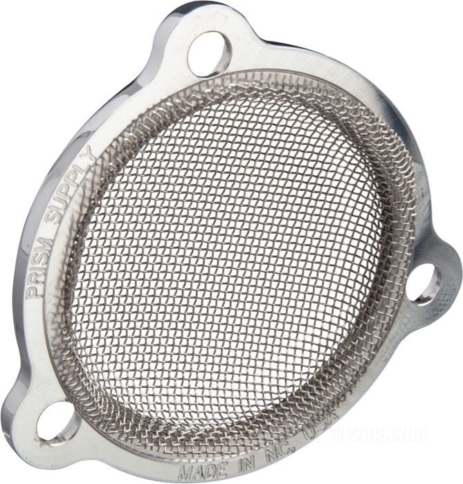 Coperchio carburatore »Bristol Breather« di Prism Supply Co.; alluminio billet / acciaio inox, lucidato; per carburatori S&S Super E; con minuteria di montaggio; U.S.A.; peso lordo: 81 g