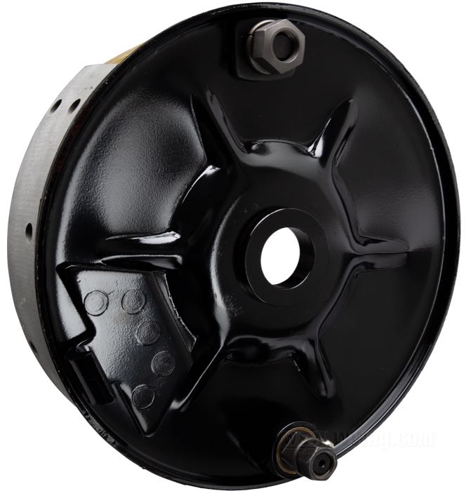 Placa de base del freno de The Cyclery; apropiado para OHV 1936, Big Twins 1937-1957; acero, negro, recubierto en epoxy; reemplaza OEM HD 41646-37; peso bruto: 3.29 kg