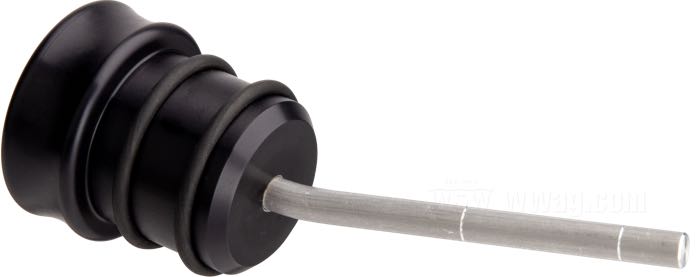 Bouchon de remplissage »Bullet« de CPV; pour Bac à huile; pour tubulure de remplissage 1-5/16”; adaptable à Softail Twin Cam ; avec jauge; aluminium, noir; Europe; poids brut: 170 g