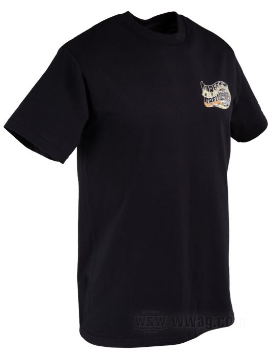 Maglietta »Never Stop Kicking« di Wrecking Crew; cotone 200 g/m², nero; taglia: S; peso lordo: 169.2 g