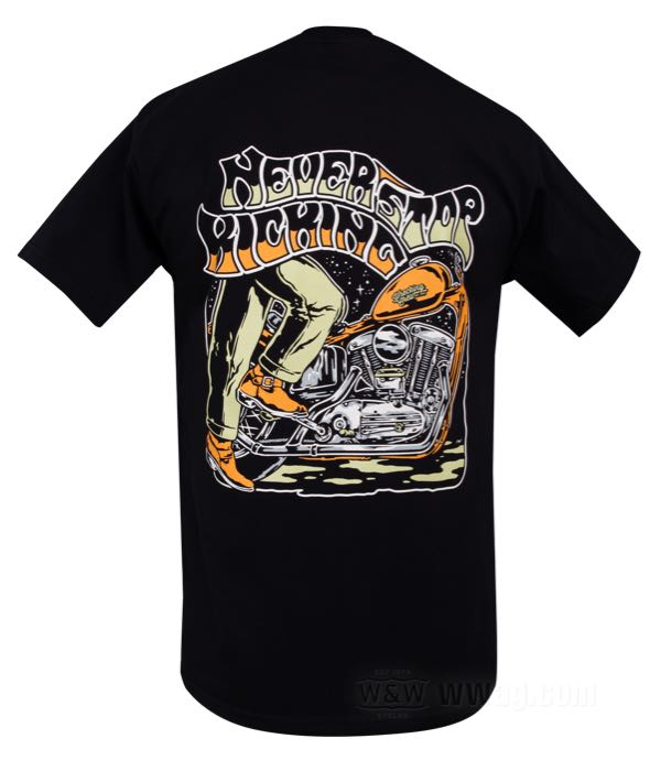Maglietta »Never Stop Kicking« di Wrecking Crew; cotone 200 g/m², nero; taglia: S; peso lordo: 169.2 g