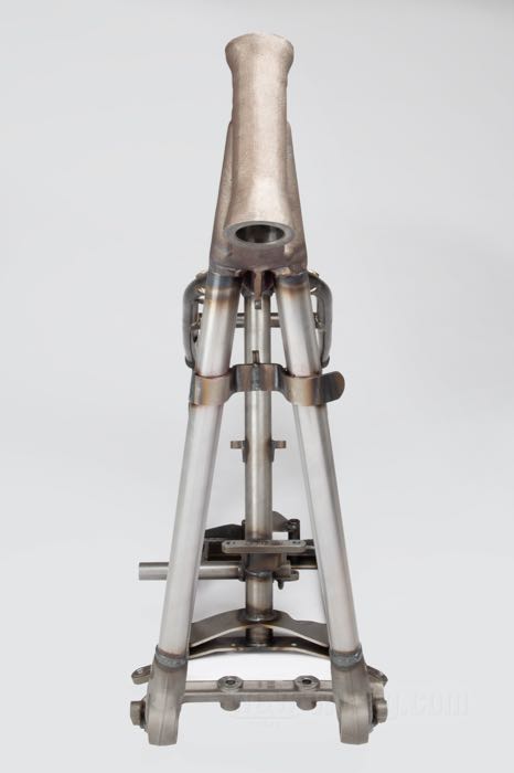Telaio rigido »Straightleg« di VG Classic Frames & Parts; atto per Knucklehead/Big Twin Flathead 1947; acciaio / ghisa sferoidale, naturale; rake: 30 °; rimpiazza OEM HD 47000-40A; Paesi Bassi; peso lordo: 38 kg