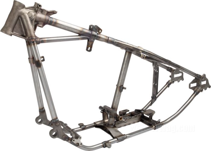 Telaio rigido »Straightleg« di VG Classic Frames & Parts; atto per Knucklehead/Big Twin Flathead 1947; acciaio / ghisa sferoidale, naturale; rake: 30 °; rimpiazza OEM HD 47000-40A; Paesi Bassi; peso lordo: 38 kg