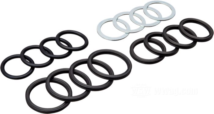 Gasket kit by James Gaskets; for Pushrod covers; fits Shovelhead Big Twin late 1981-1984; rubber; replaces OEM HD 11118, 11132, and 11133A; gross weight: 10 g