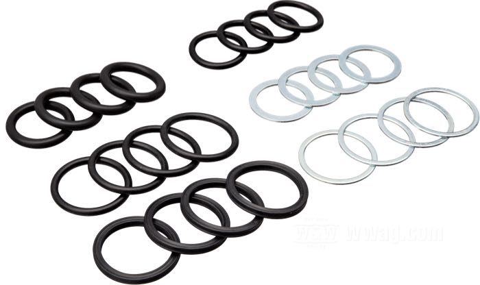 Gasket kit by James Gaskets; for Pushrod covers; fits Evo Big Twin 1984-1999; rubber / steel; replaces OEM HD 11157, 11132, 11145, 6737, and 6762B; gross weight: 20 g