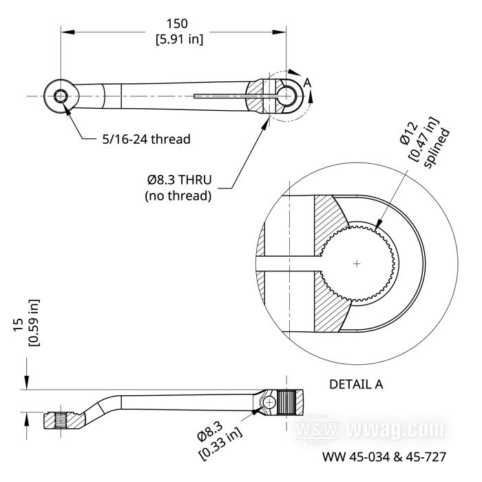 Foot shift lever; fits FL & FLH 1974-1979, FXWG 1981-1986, FXST 1984-1985; steel, chrome-plated; splined; replaces OEM HD 33664-81; gross weight: 200 g